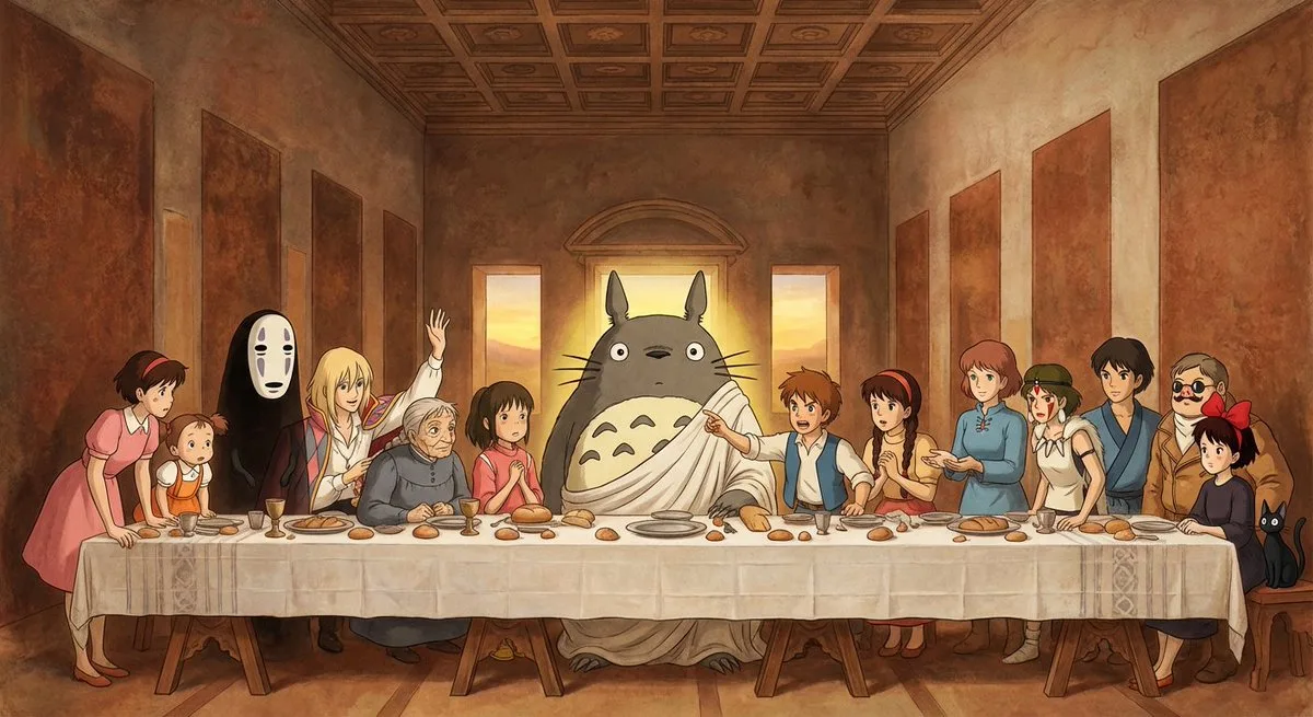 Hero Ghibli Characters at The Last Supper