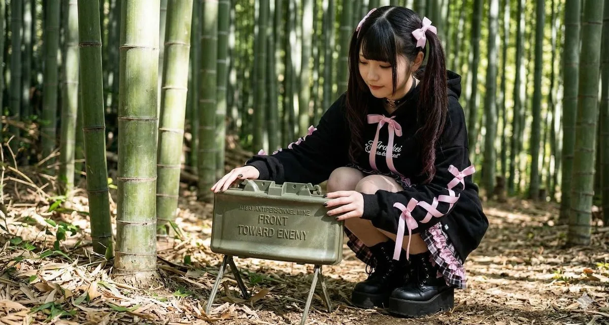 Jirai-kei Girl with Claymore in Bamboo Forest: A Hero Take