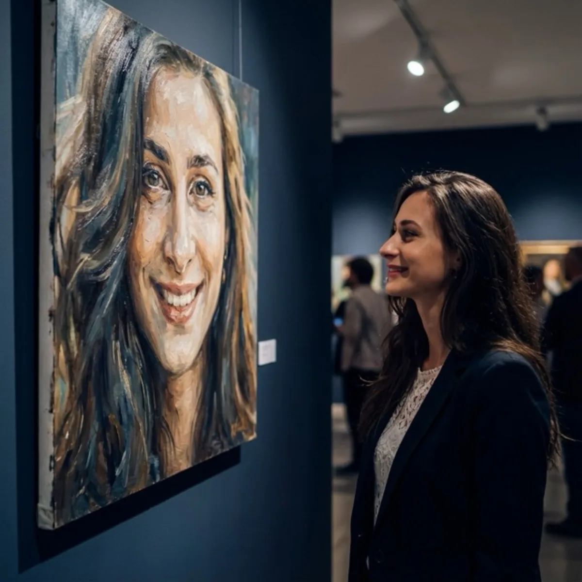 Cinematic Gallery Portrait with Oil Painting: A Stylized Take