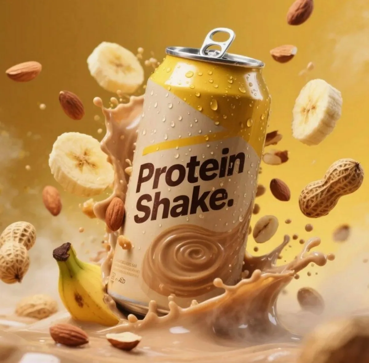 Protein Shake (Banana + Almond)
Prompt:
Hyper-realistic prod