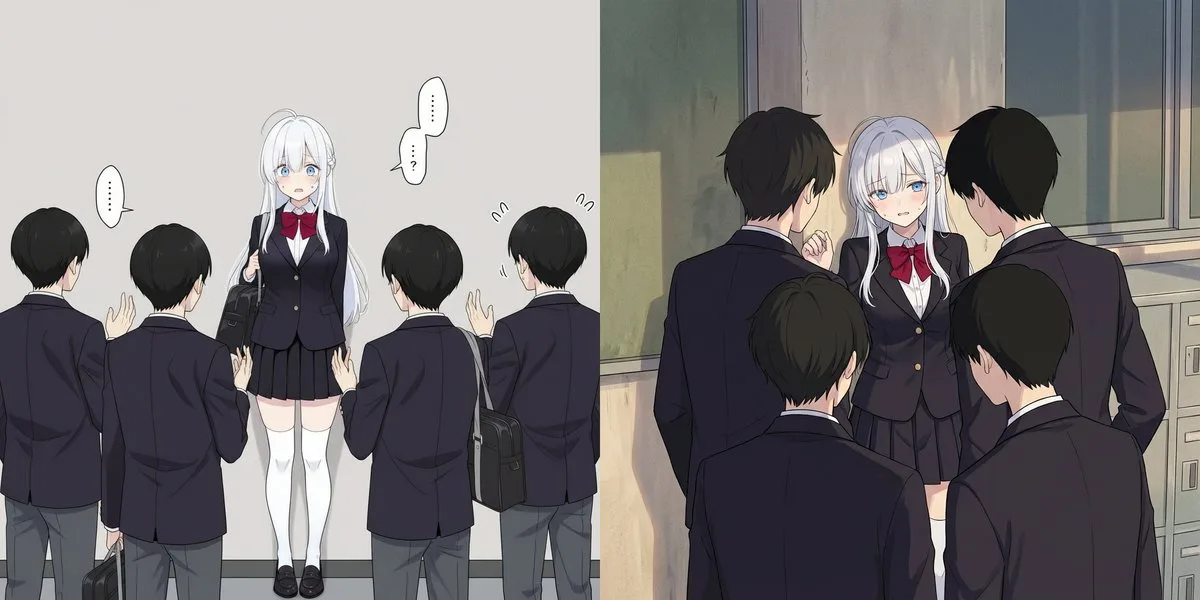 女学生被三名男同学围堵