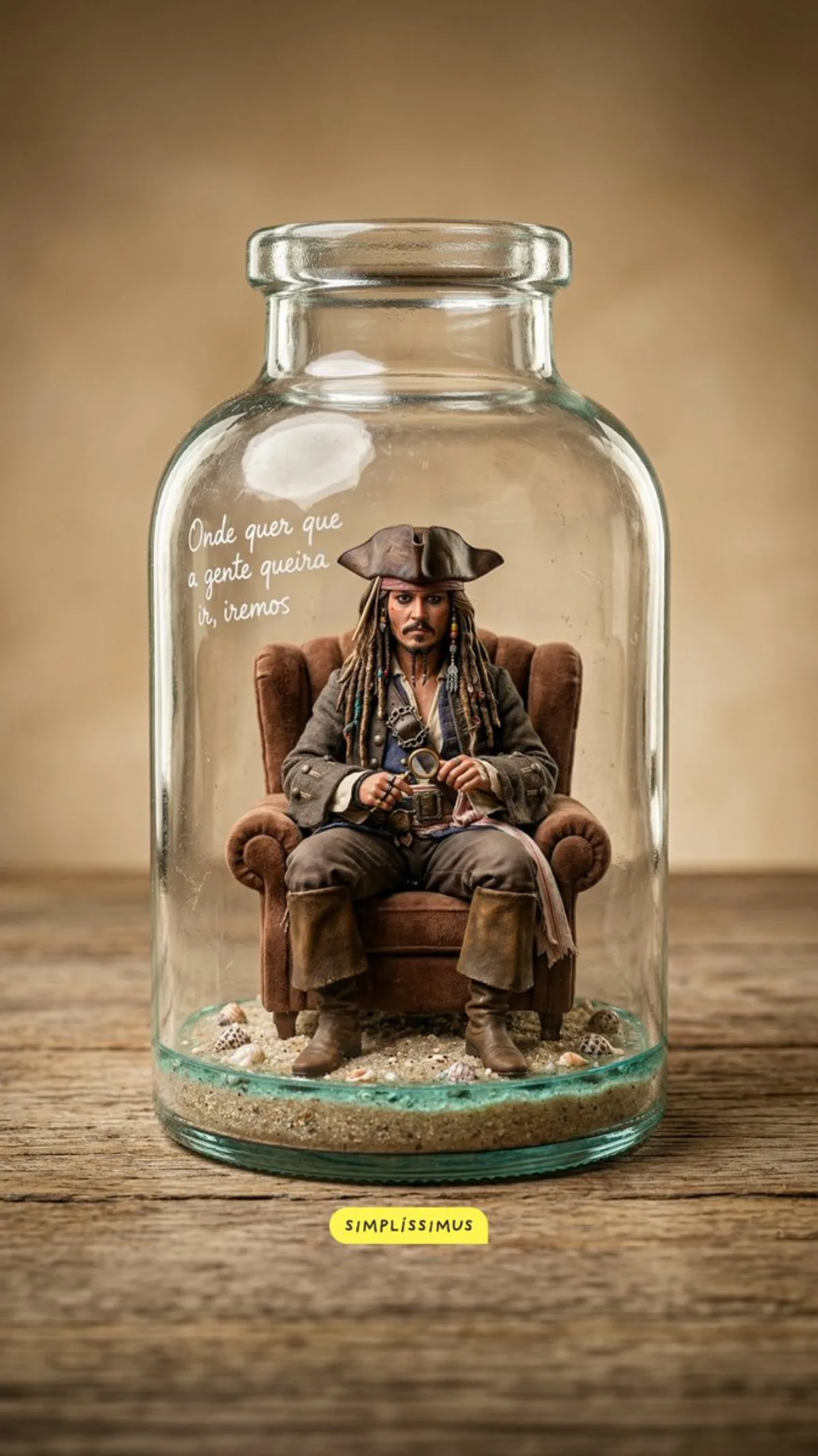 Crafted Miniature Diorama in a Glass Bottle