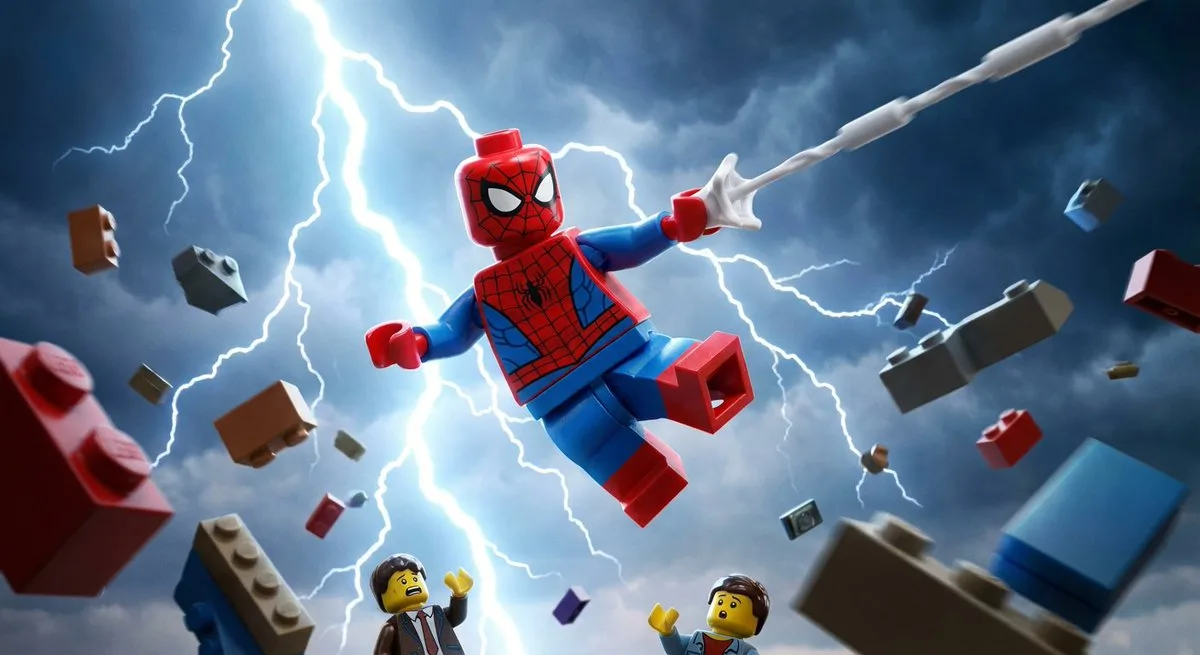 Epic LEGO Spider-Man movie poster prompt