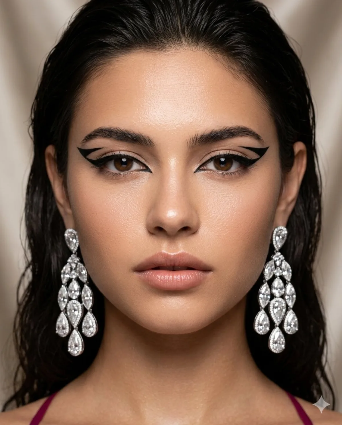 Vogue Style Beauty Editorial Portrait with Graphic Eyeliner - Stylized Style