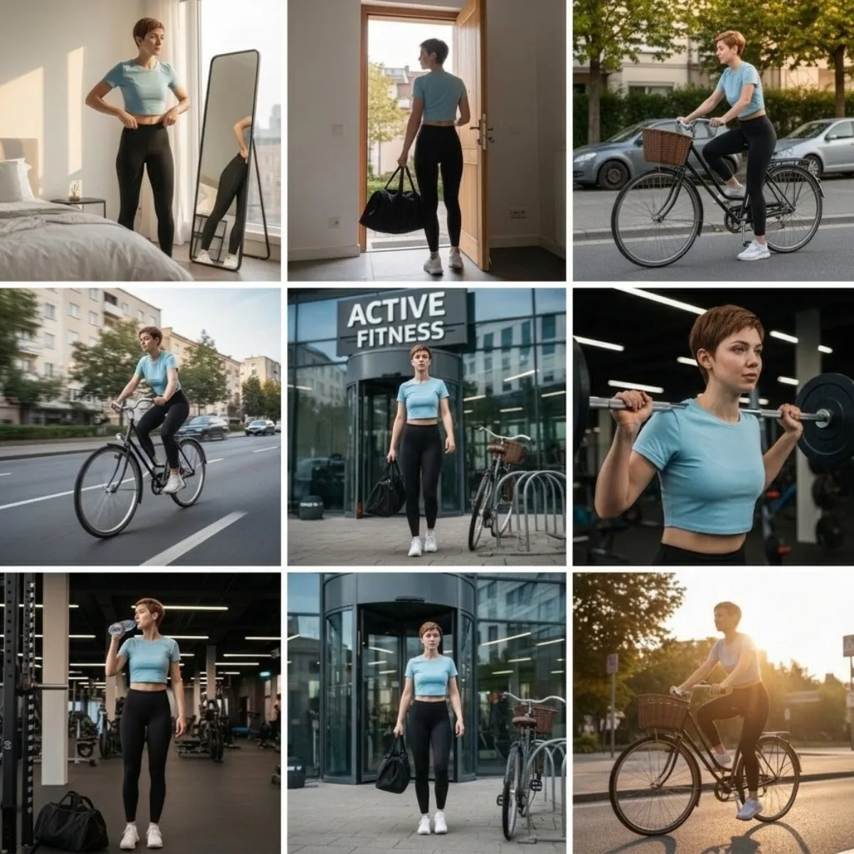 A Studio-Grade Fitness Journey: Cinematic 9-Photo Collage