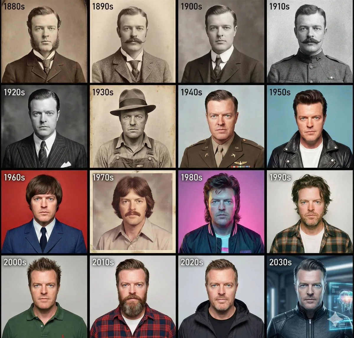 Vintage Style 4x4 Grid
