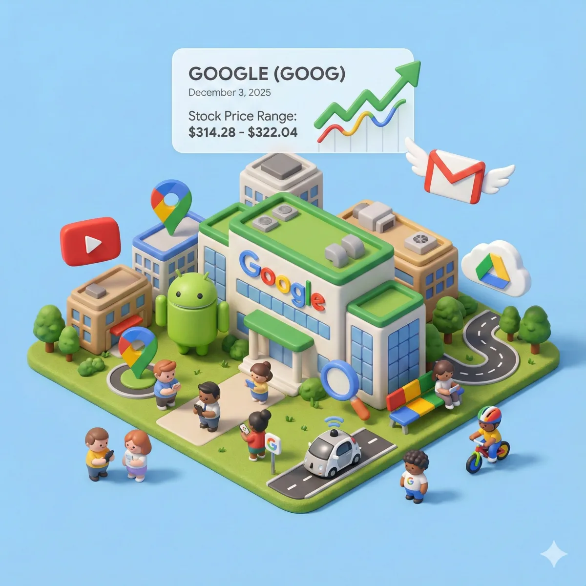 3D Miniature Company Stock Scene