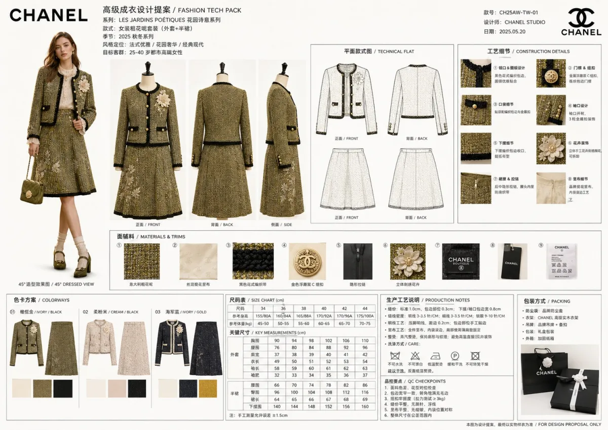 Chanel Style Fashion Tech Pack Design