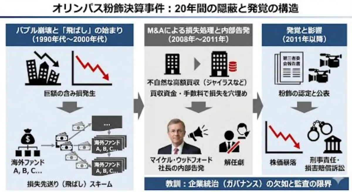 Signature Slide image explaining Olympus accounting fraud case