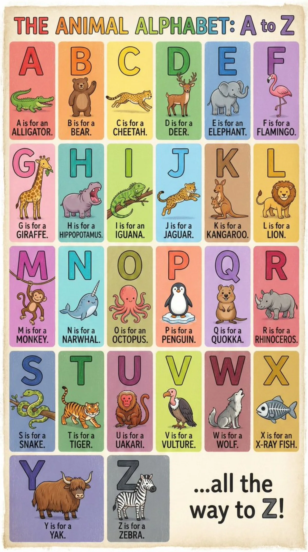 Animal Alphabet Poster (Studio-Grade)
