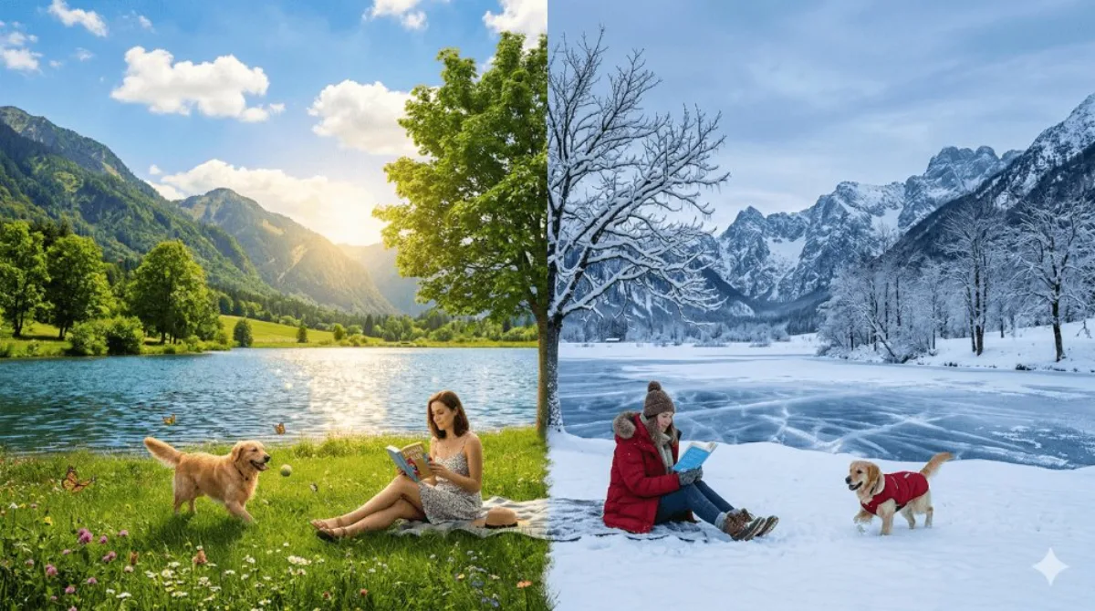 A Premium Summer and Winter Landscape Split