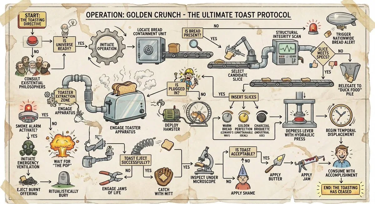 Wacky flowchart for toasting bread - Signature Style