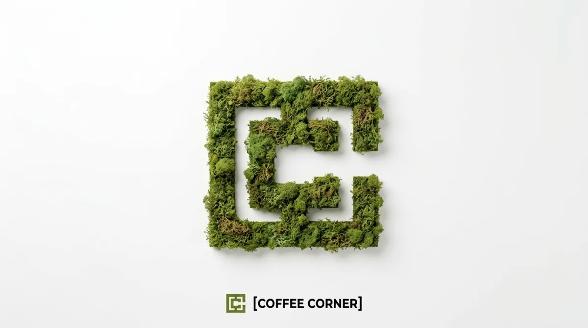 白色背景上的苔藓纹理品牌标志图标