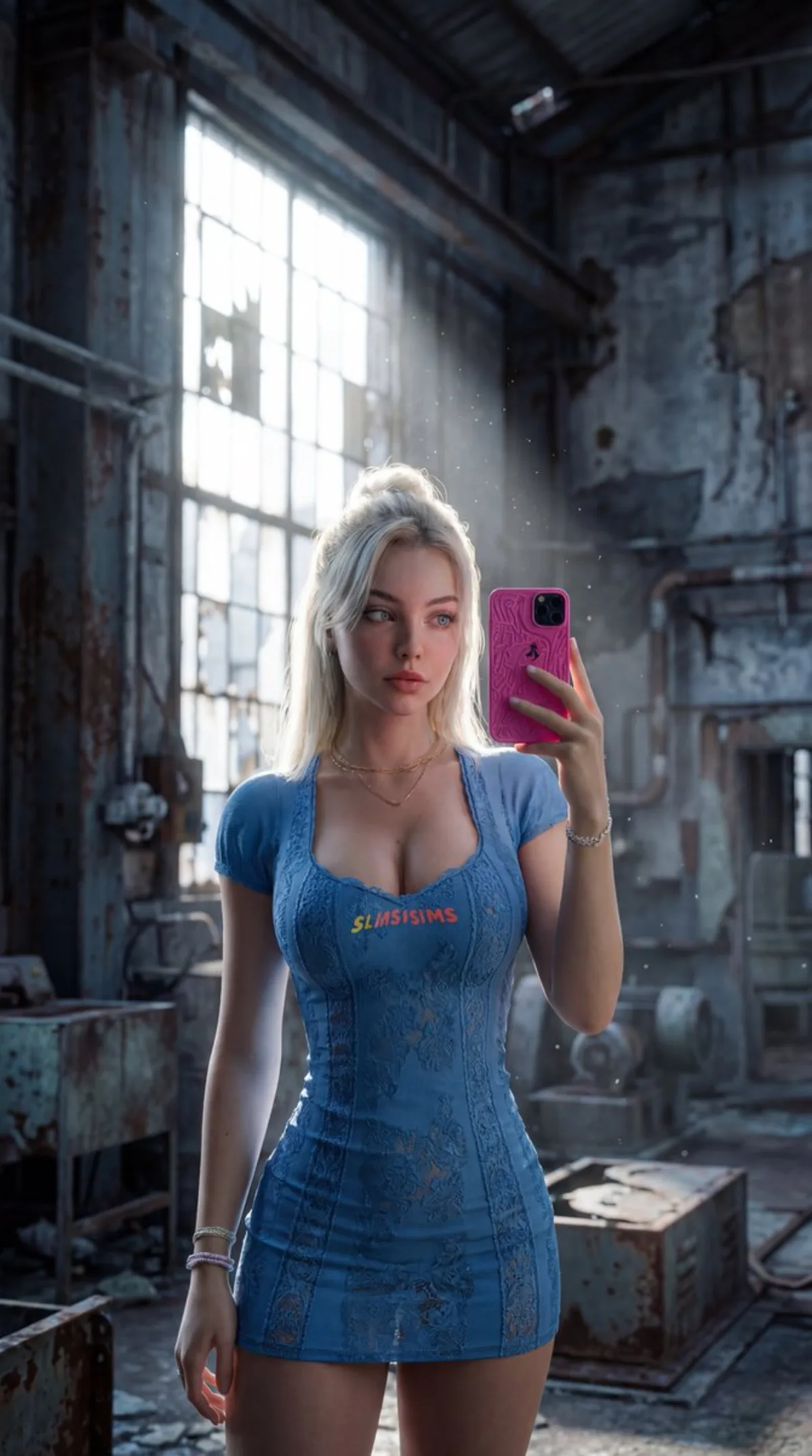 Soft Focus Dreamscape in Cool-Toned Ruins