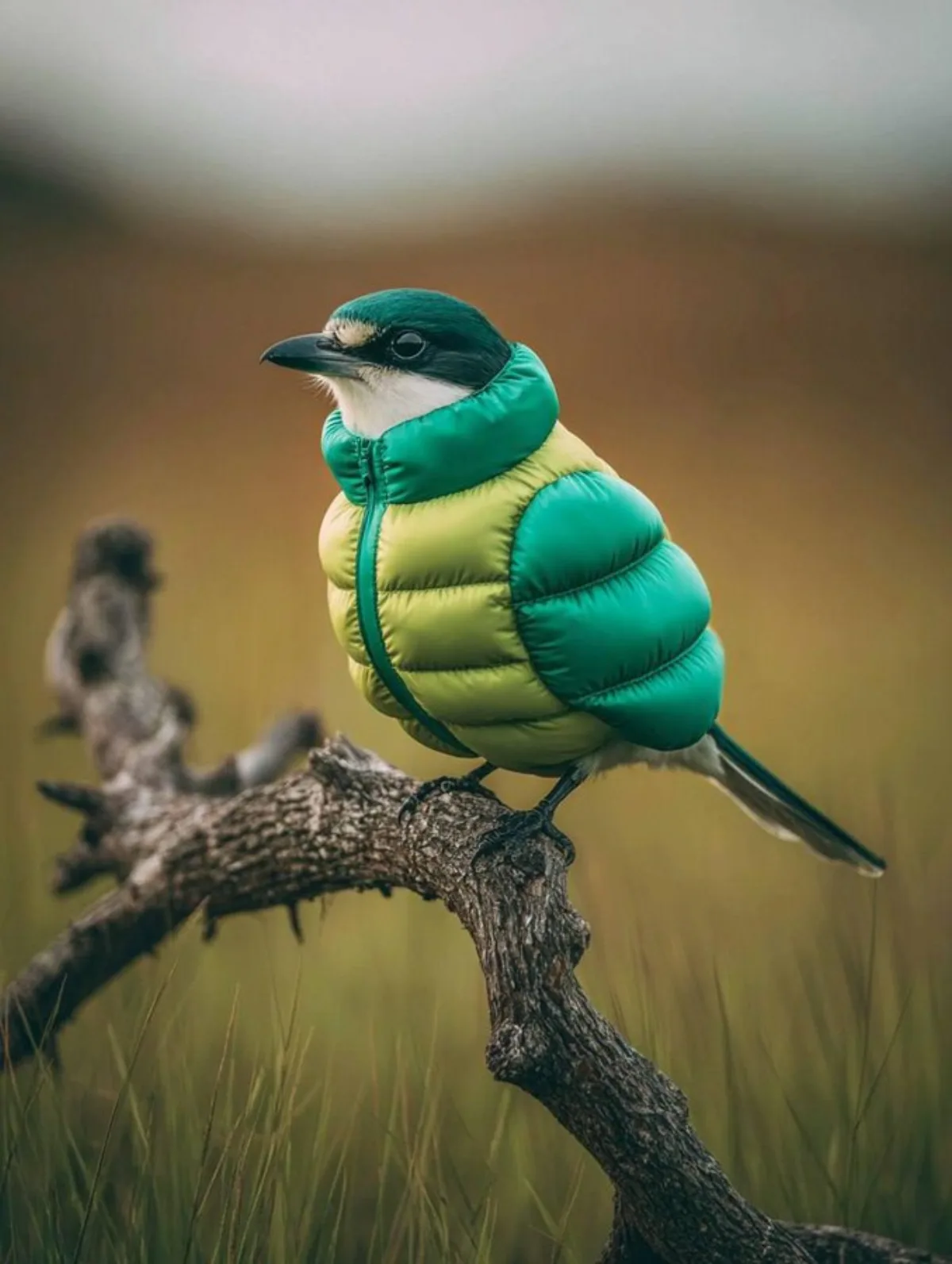 Birds in Inflatable Down Jackets