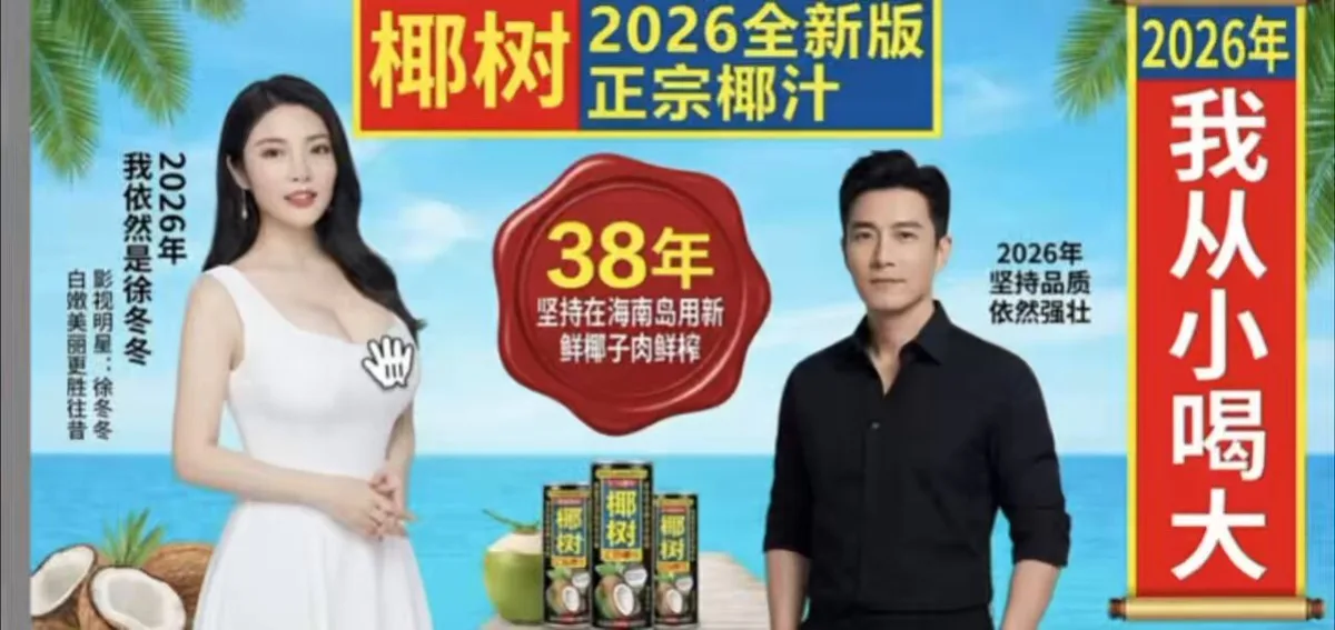 椰树风格广告放大